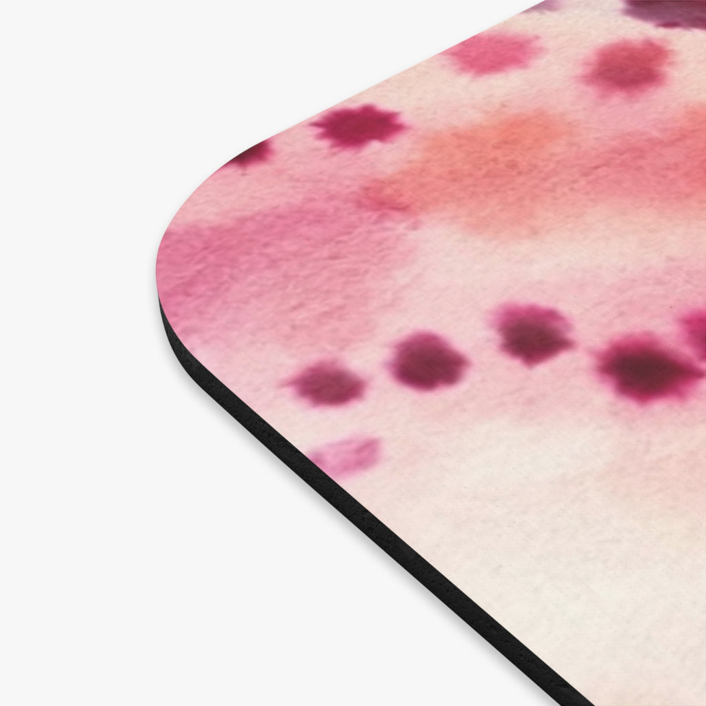 Pink Watercolor Abstract Mouse Pad | Floral Ink Spot Desk Mat