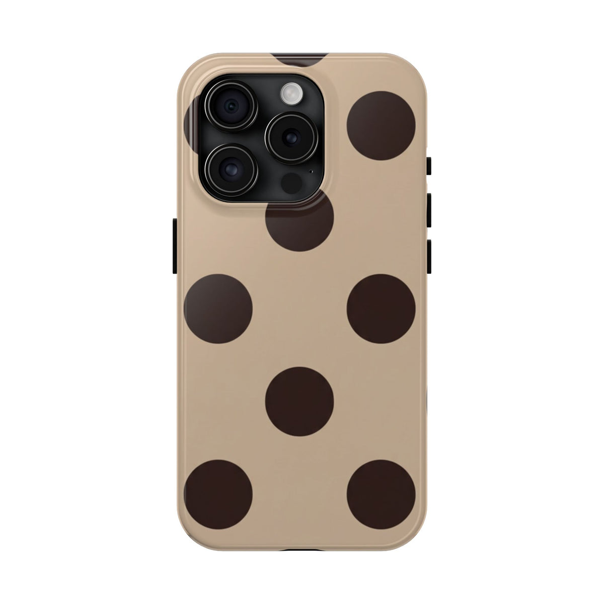 Chocolate Polka Dot Tough Phone Case — Beige Protective Phone Cover