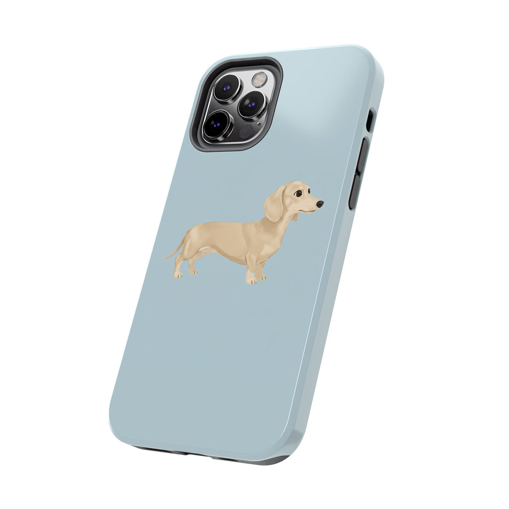 Tough Phone Cases, Dachshund Dog Blue Protective Cover, Strong Phone Shell, Rugged Device Case, Hard Smartphone Sleeve, Resilient Mobile