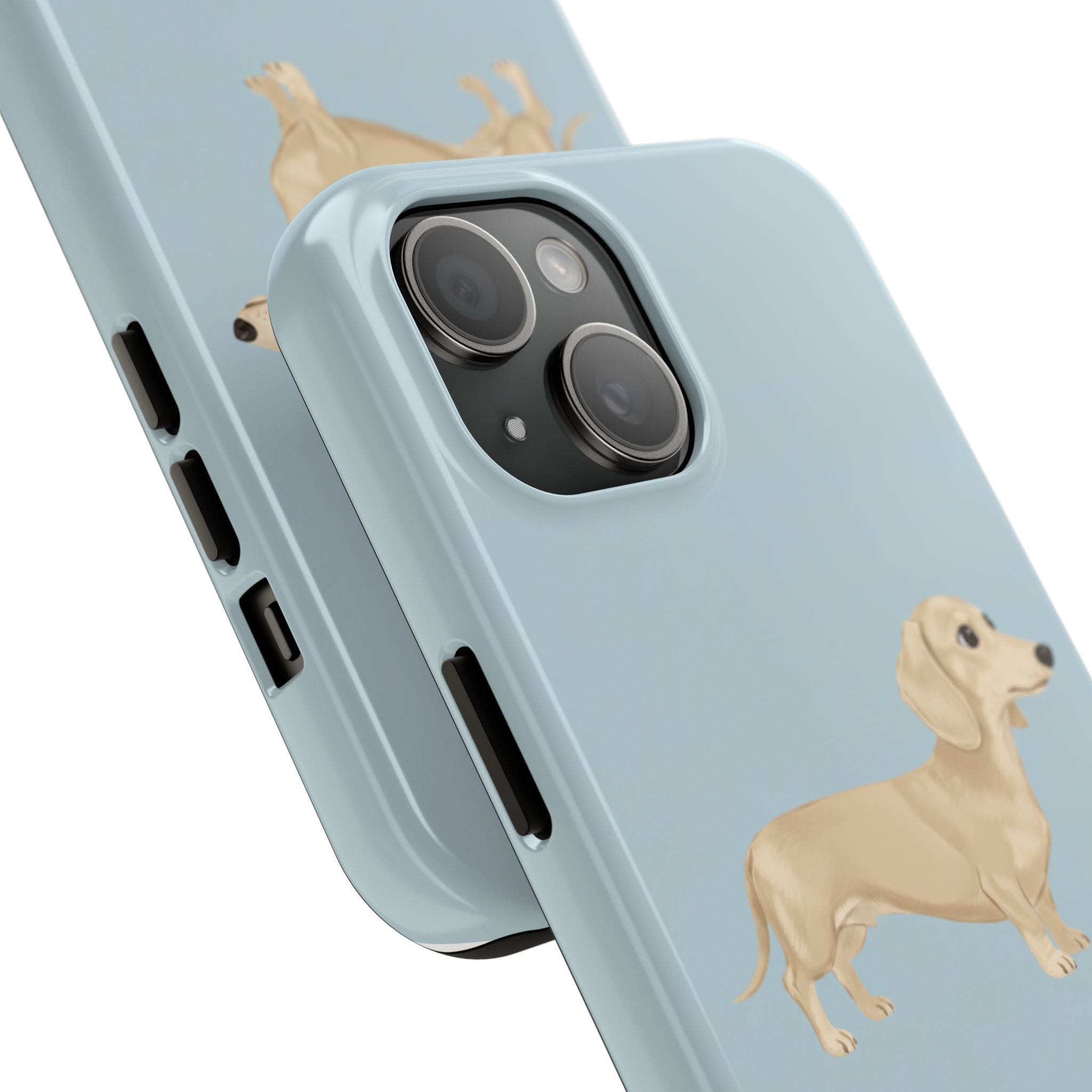 Tough Phone Cases, Dachshund Dog Blue Protective Cover, Strong Phone Shell, Rugged Device Case, Hard Smartphone Sleeve, Resilient Mobile