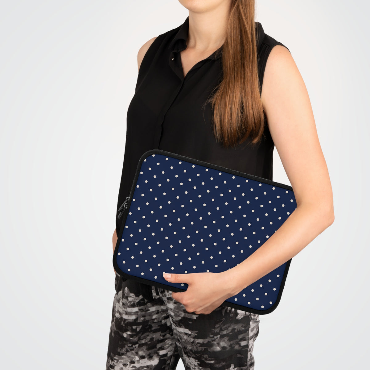 Navy Polka Dot Laptop Sleeve