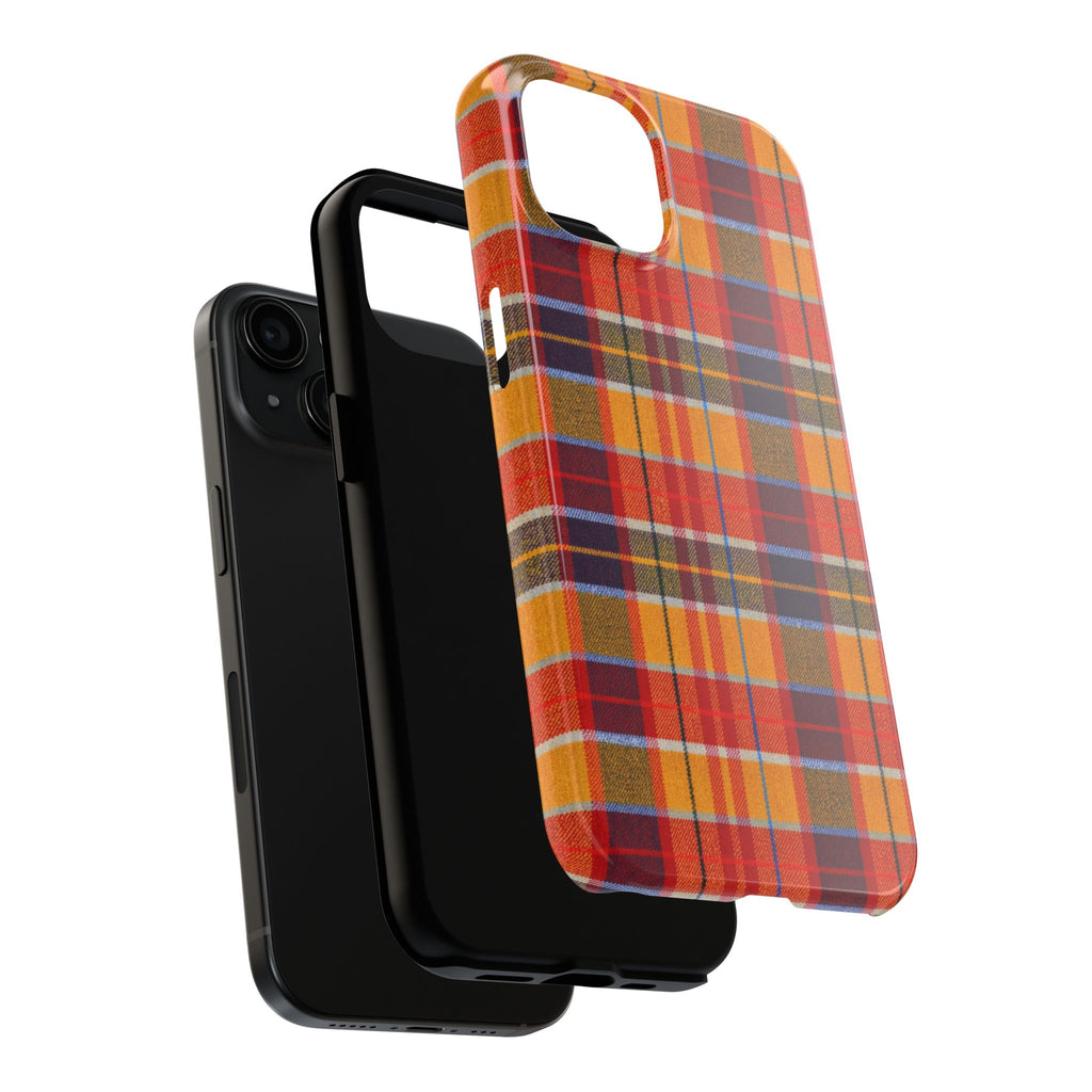 Autumn Plaid Tough Phone Case | Orange Red Yellow Plaid