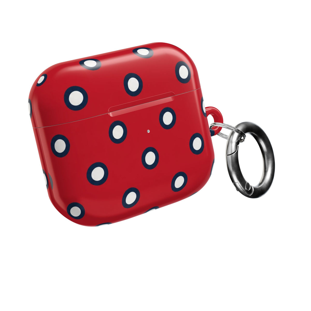 Navy Polka Dot Red AirPod Case