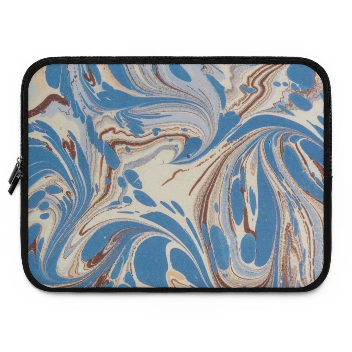 Blue Brown Marble Swirl Laptop Sleeve