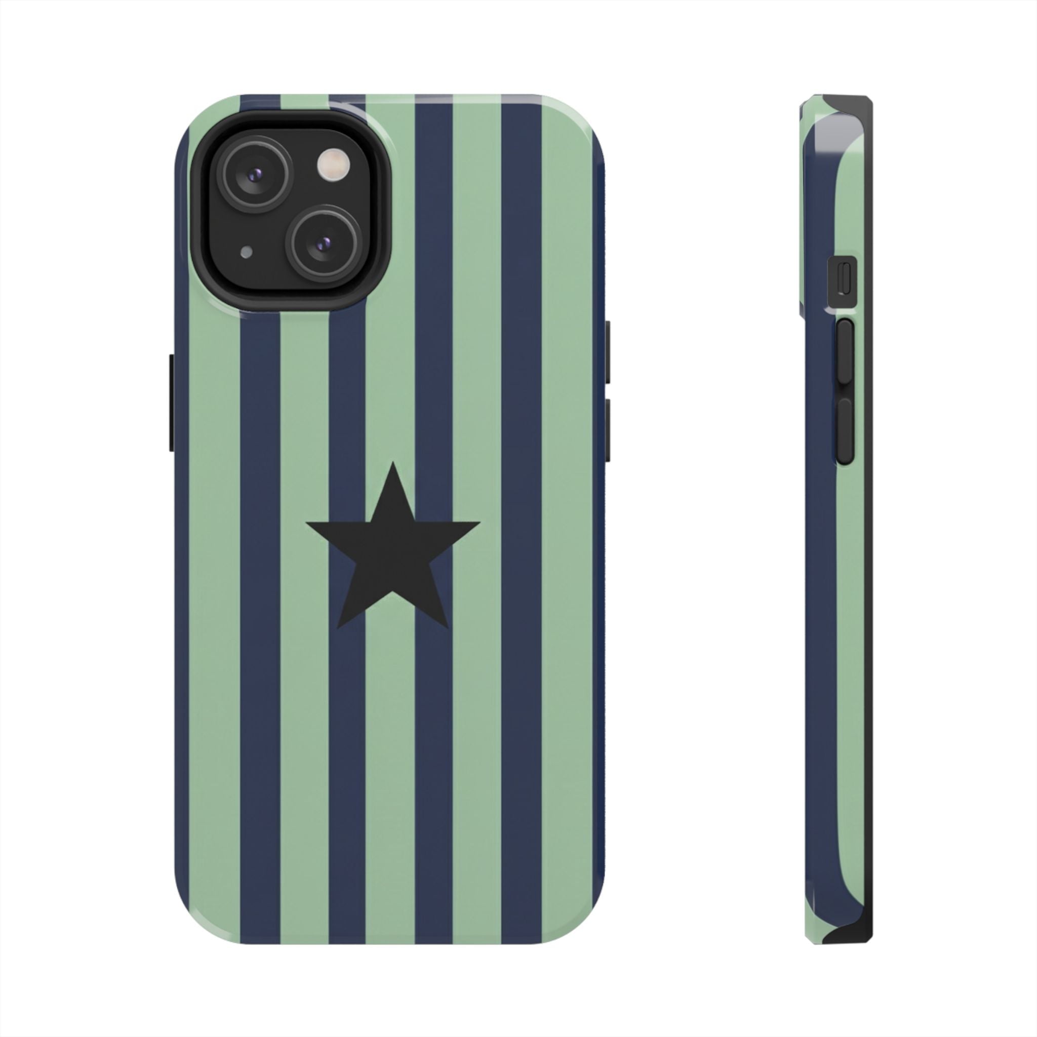 Stylish Tough Phone Cases, Durable Smartphone Covers, Trendy Tech Accessories, Unique Gifts for Teens, Striped Star Design