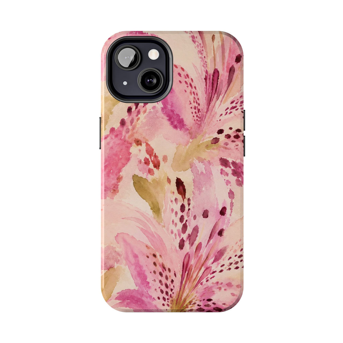 Pink Watercolor Lily Tough Phone Case | Floral Phone Case
