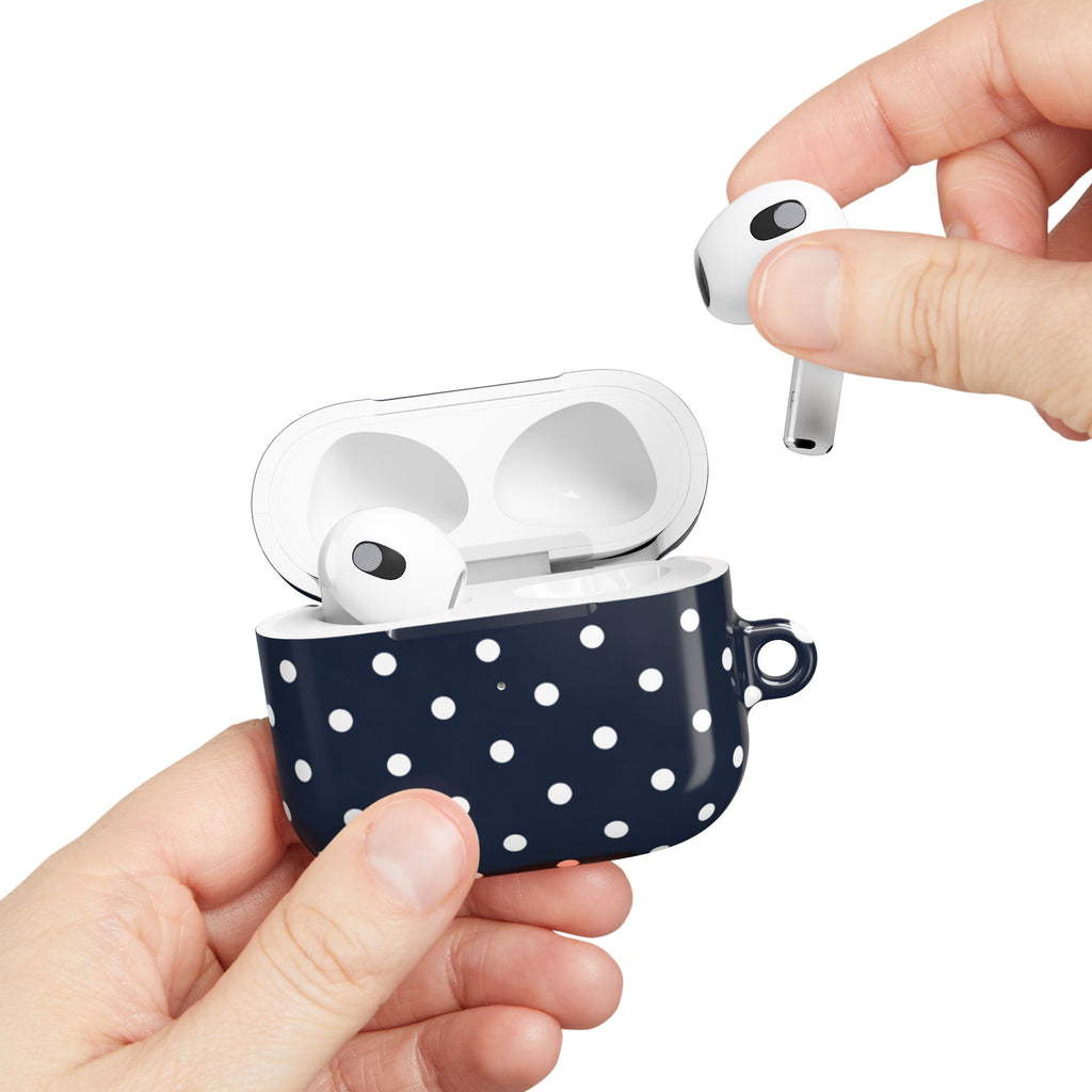 Navy Polka Dot AirPod Case