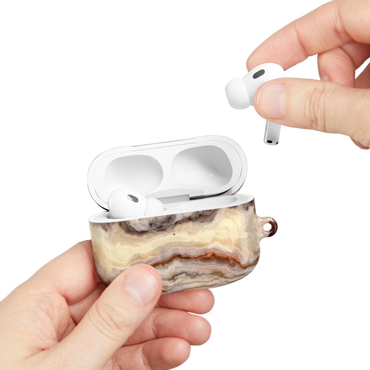 Brown Marble Pattern AirPod Case