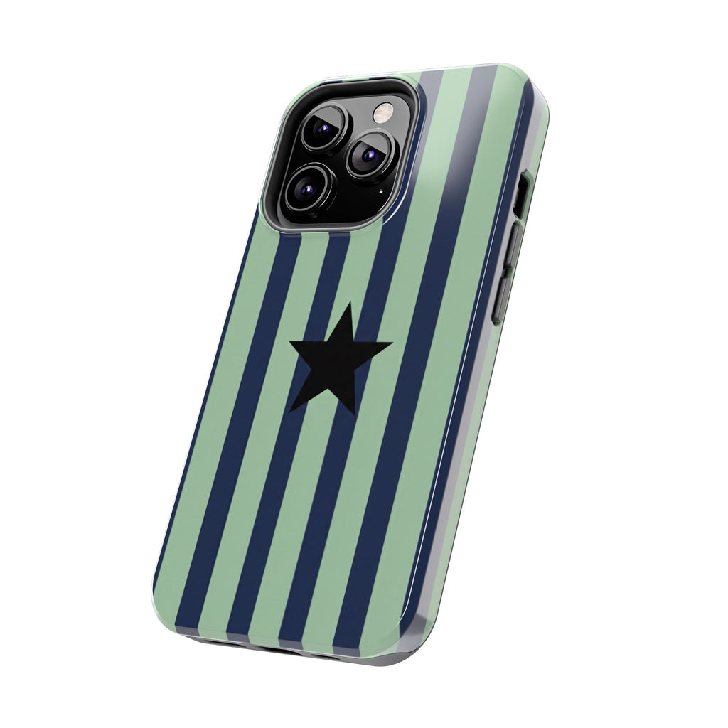 Stylish Tough Phone Cases, Durable Smartphone Covers, Trendy Tech Accessories, Unique Gifts for Teens, Striped Star Design