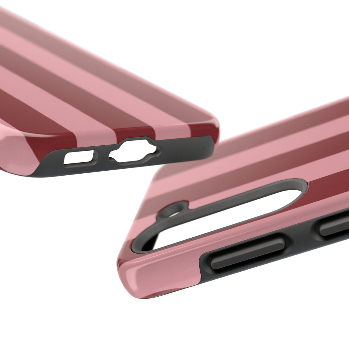 Striped Burgundy & Blush Phone Case