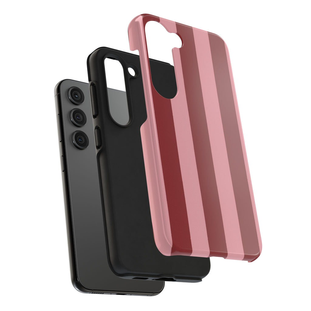 Striped Burgundy & Blush Phone Case