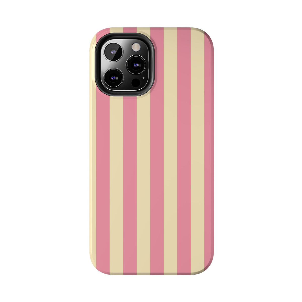 Pink Cream Vertical Candy Stripe Phone Case | Tough Phone Cases