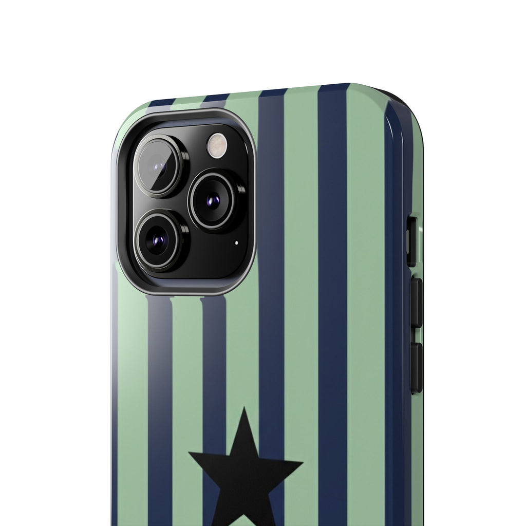 Stylish Tough Phone Cases, Durable Smartphone Covers, Trendy Tech Accessories, Unique Gifts for Teens, Striped Star Design