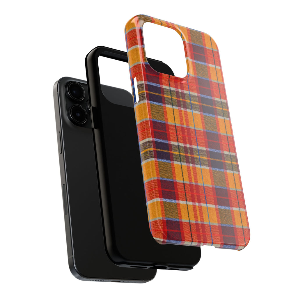 Autumn Plaid Tough Phone Case | Orange Red Yellow Plaid