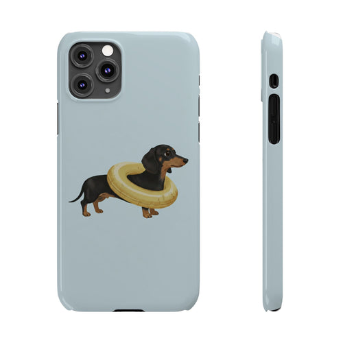 Dachshund Floatie Slim Phone Case — Cute Sausage Dog Summer Phone Cover