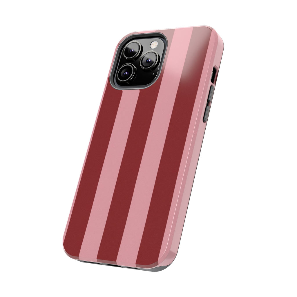 Striped Burgundy & Blush Phone Case