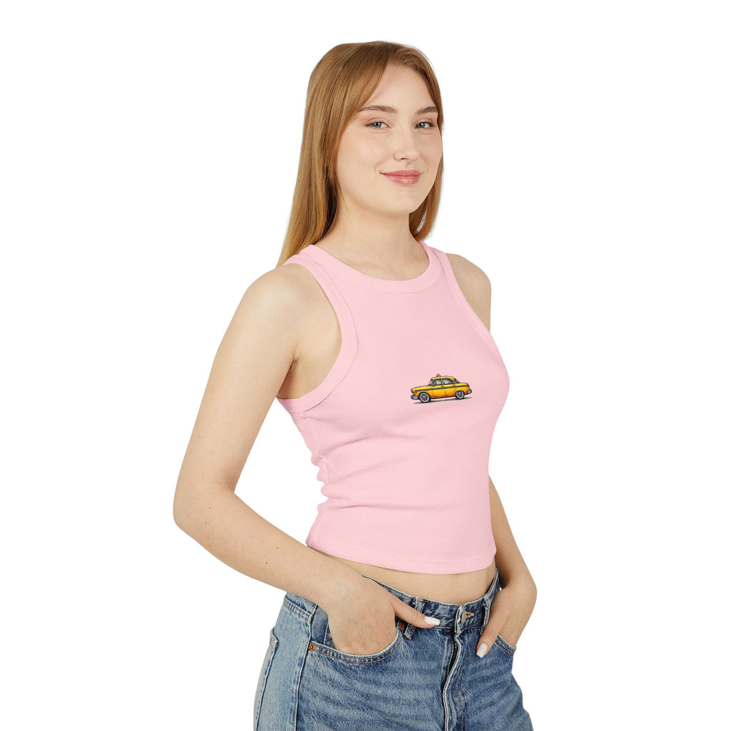 Yellow Taxi Graphic Tank Top | Vintage Cab Illustration