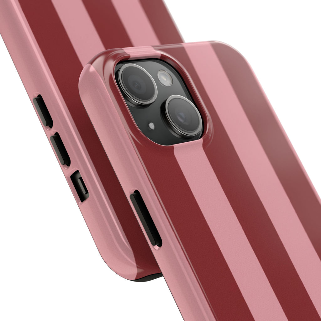 Striped Burgundy & Blush Phone Case