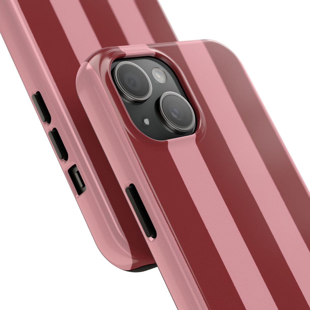 Striped Burgundy & Blush Phone Case