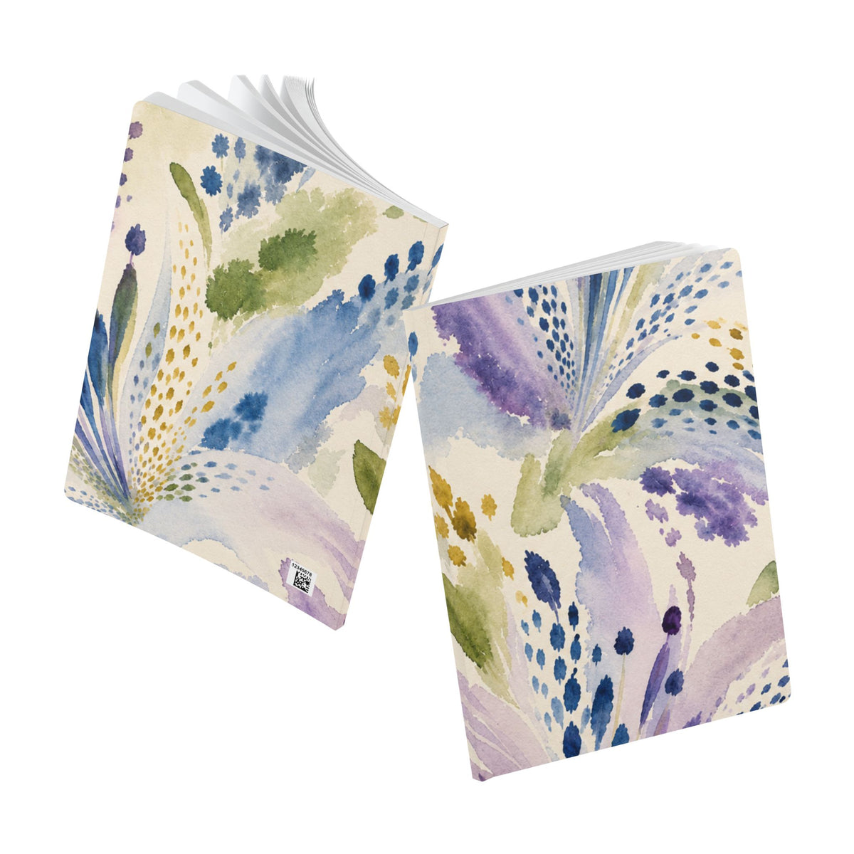 Watercolor Floral Abstract Softcover Journal | Pastel Botanical Notebook