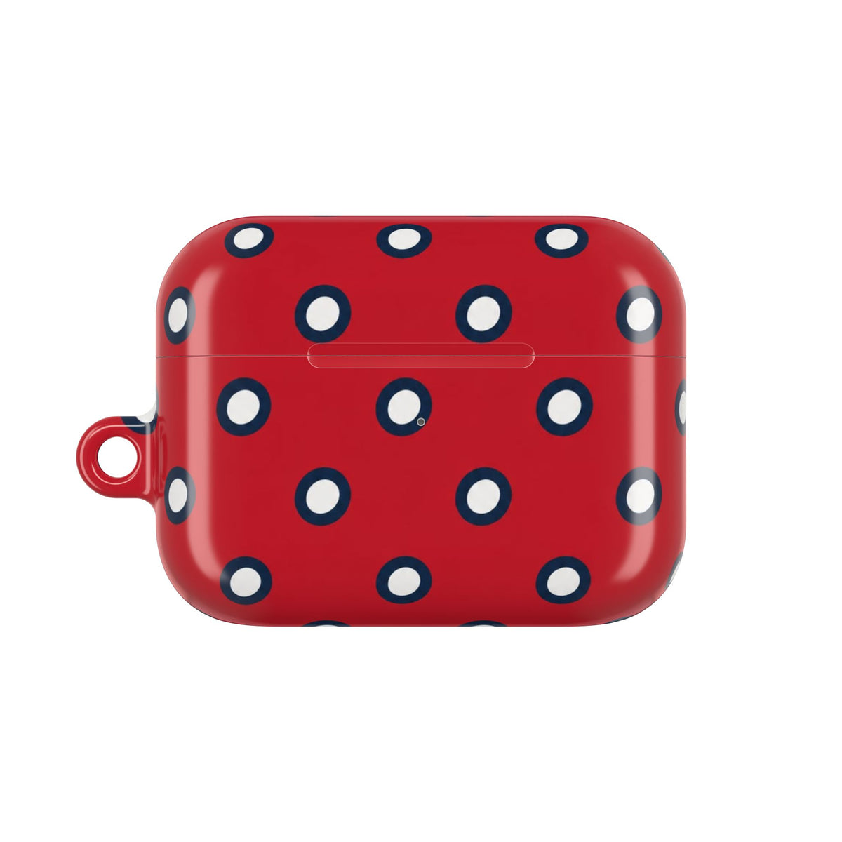 Navy Polka Dot Red AirPod Case