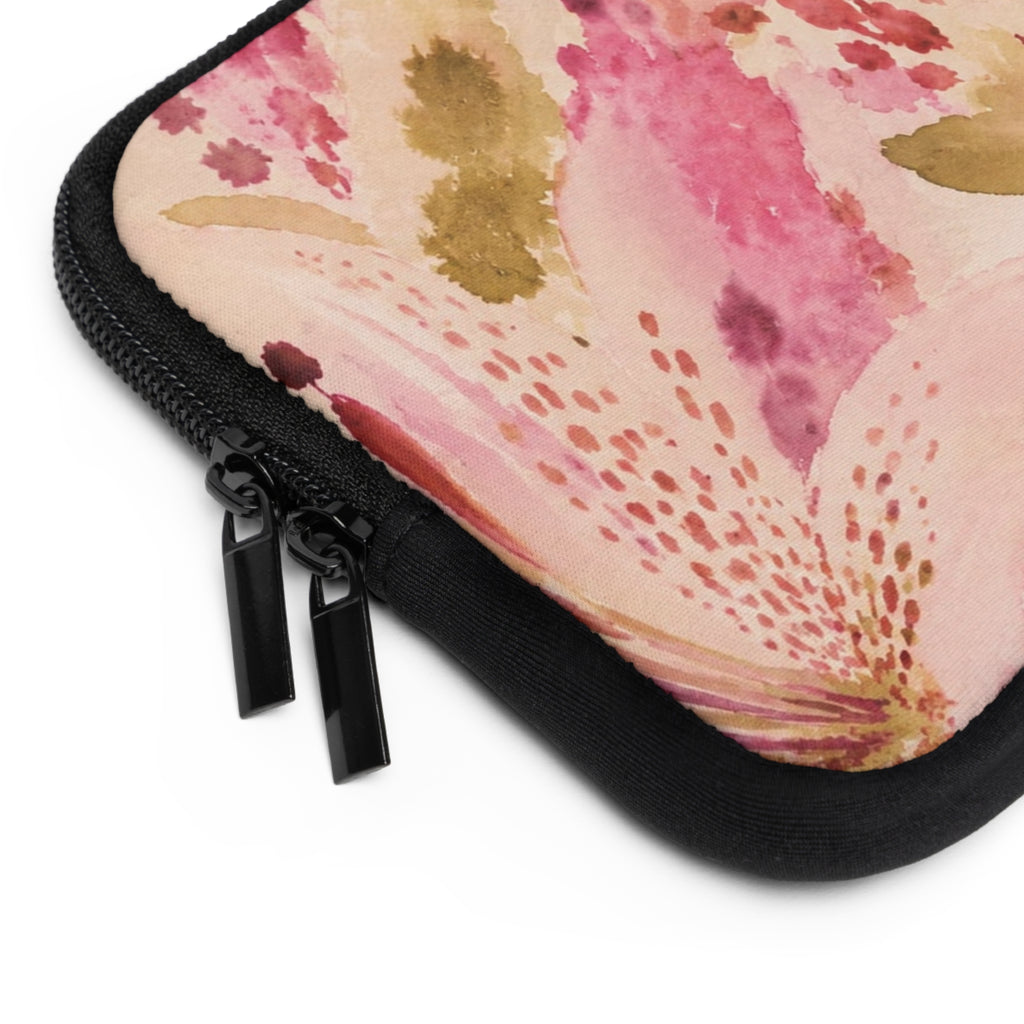 Pink Watercolor Lily Laptop Sleeve