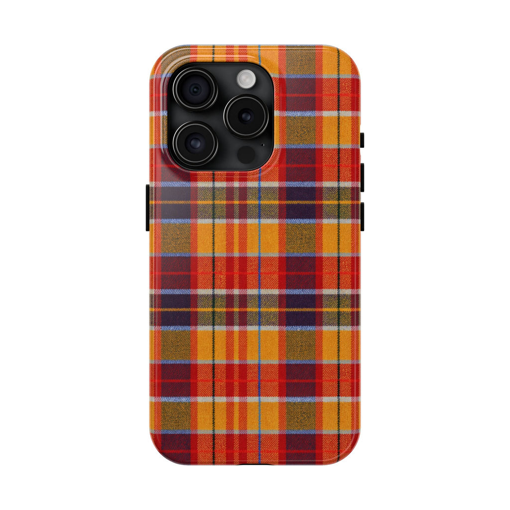 Autumn Plaid Tough Phone Case | Orange Red Yellow Plaid