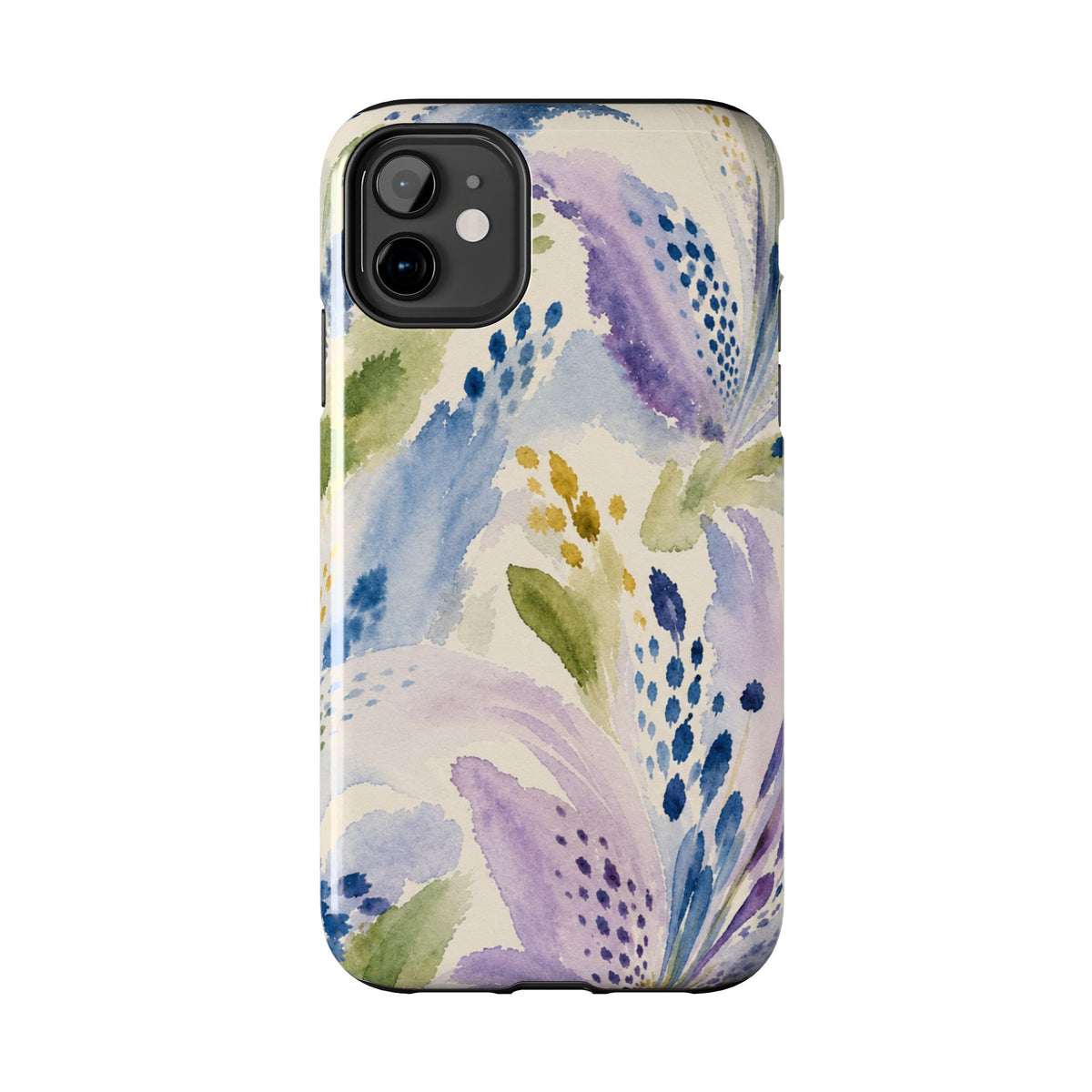 Watercolor Lavender Blue Botanical Tough Phone Case | Floral iPhone 17 Case