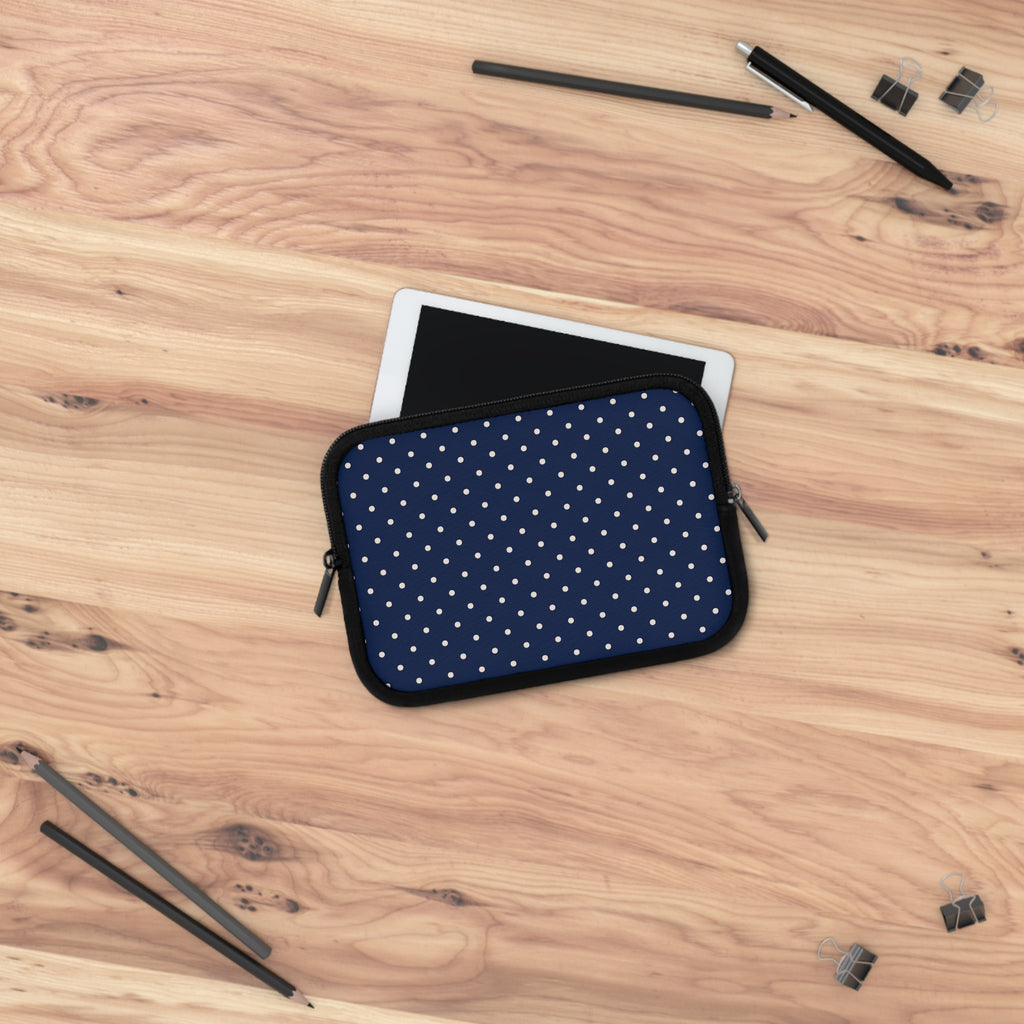 Navy Polka Dot Laptop Sleeve