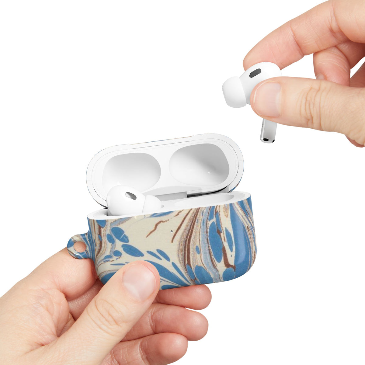 Blue Brown Marble AirPod Case