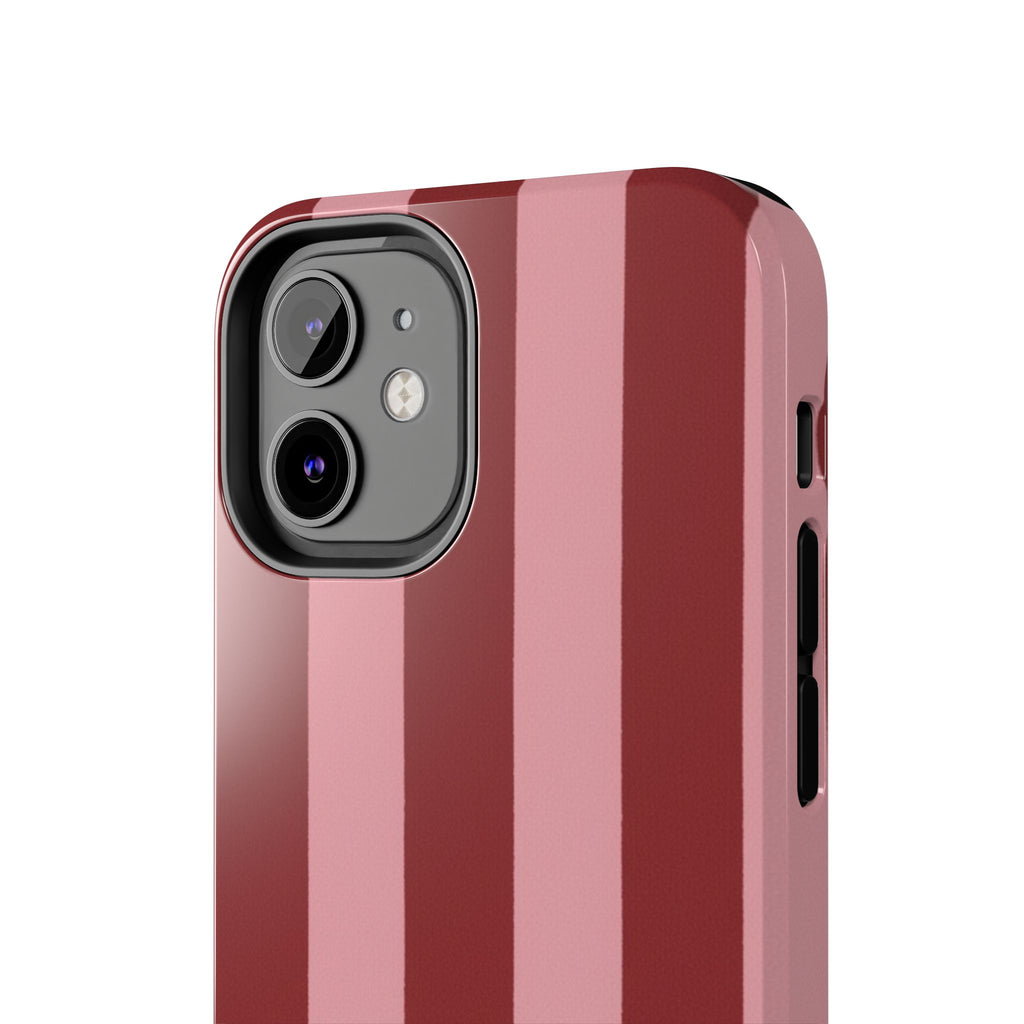 Striped Burgundy & Blush Phone Case