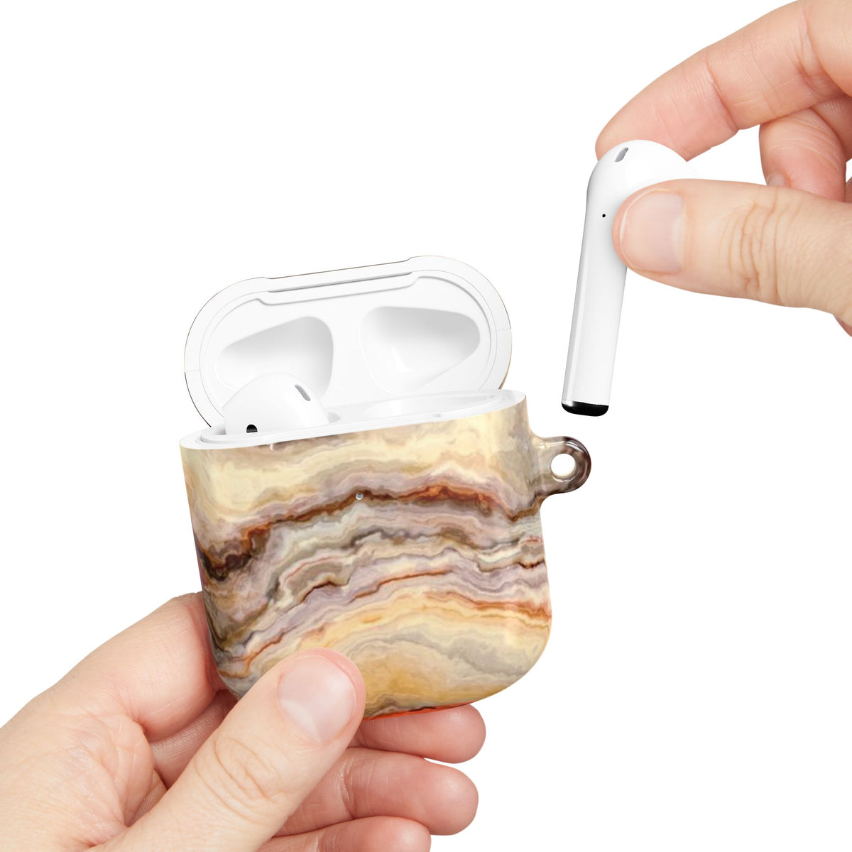 Brown Marble Pattern AirPod Case