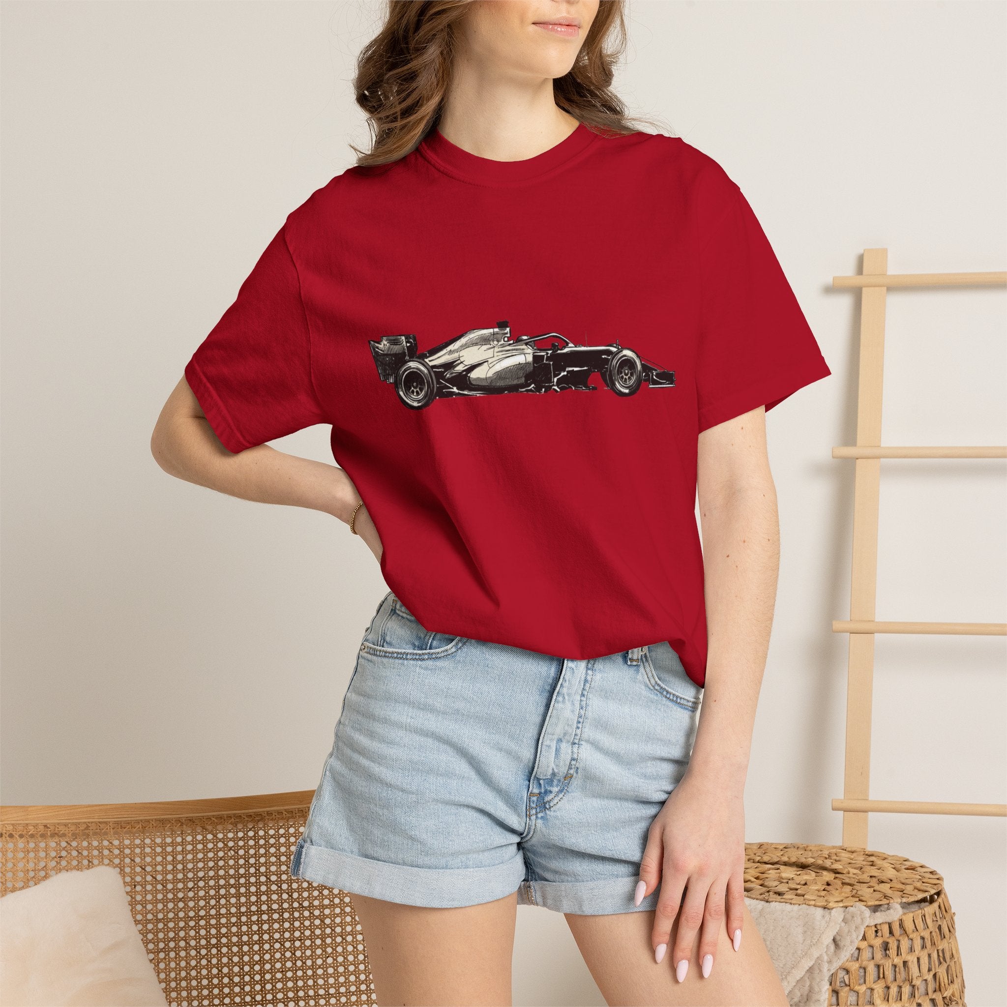 Vintage F1 Car Unisex Garment-Dyed T-shirt, Racing Tee, Motorsport Shirt, Race Car Lover Gift, Car Enthusiast Top