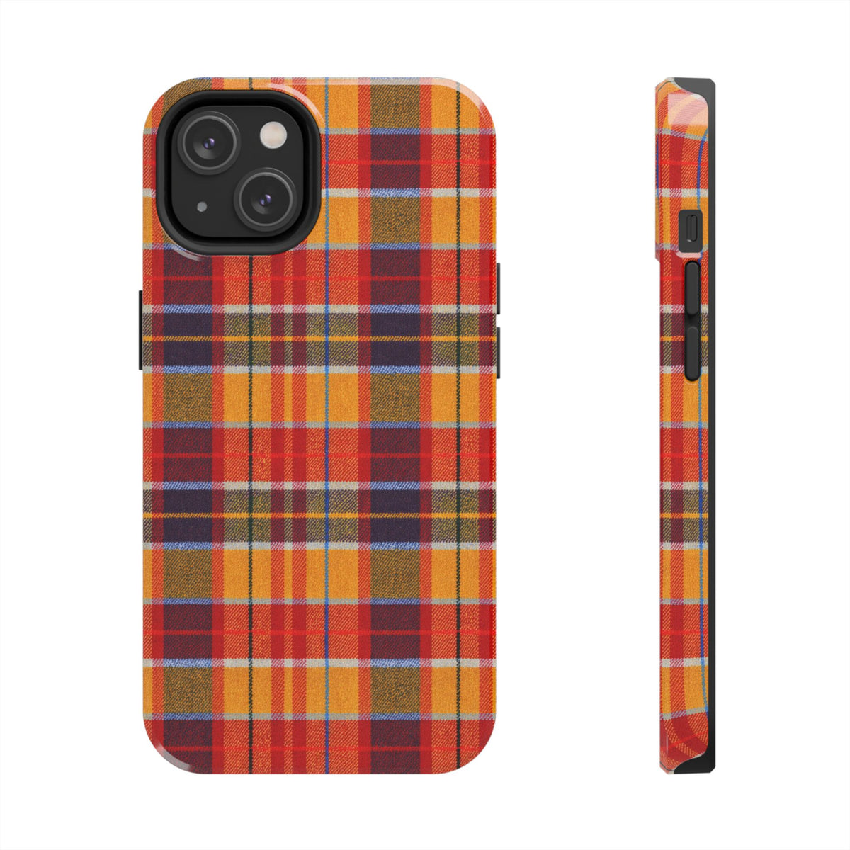 Autumn Plaid Tough Phone Case | Orange Red Yellow Plaid