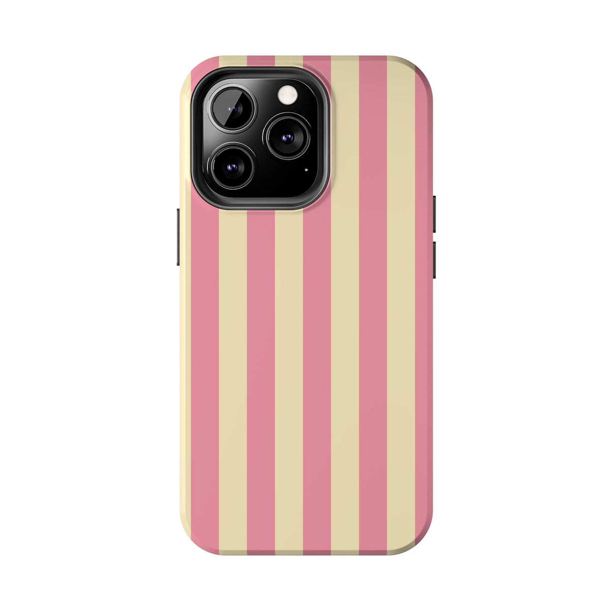 Pink Cream Vertical Candy Stripe Phone Case | Tough Phone Cases