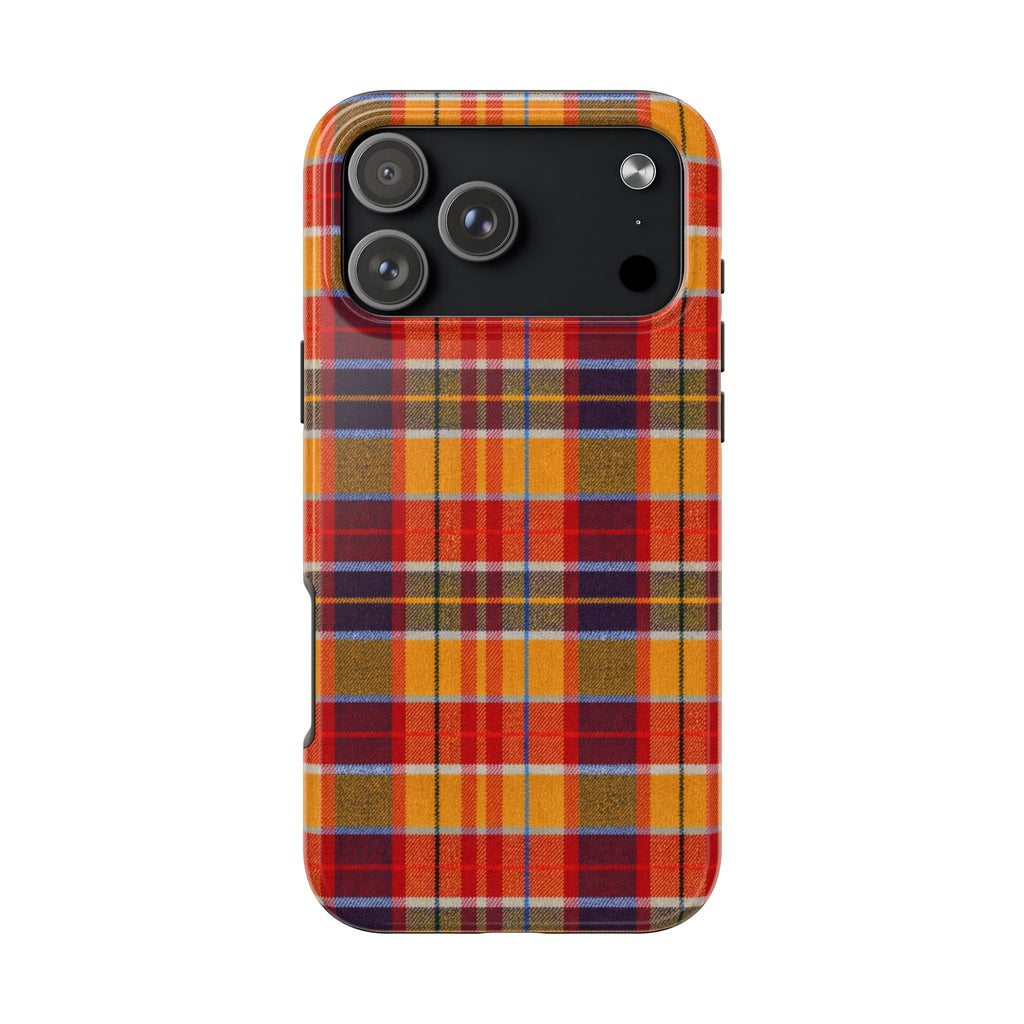Autumn Plaid Tough Phone Case | Orange Red Yellow Plaid