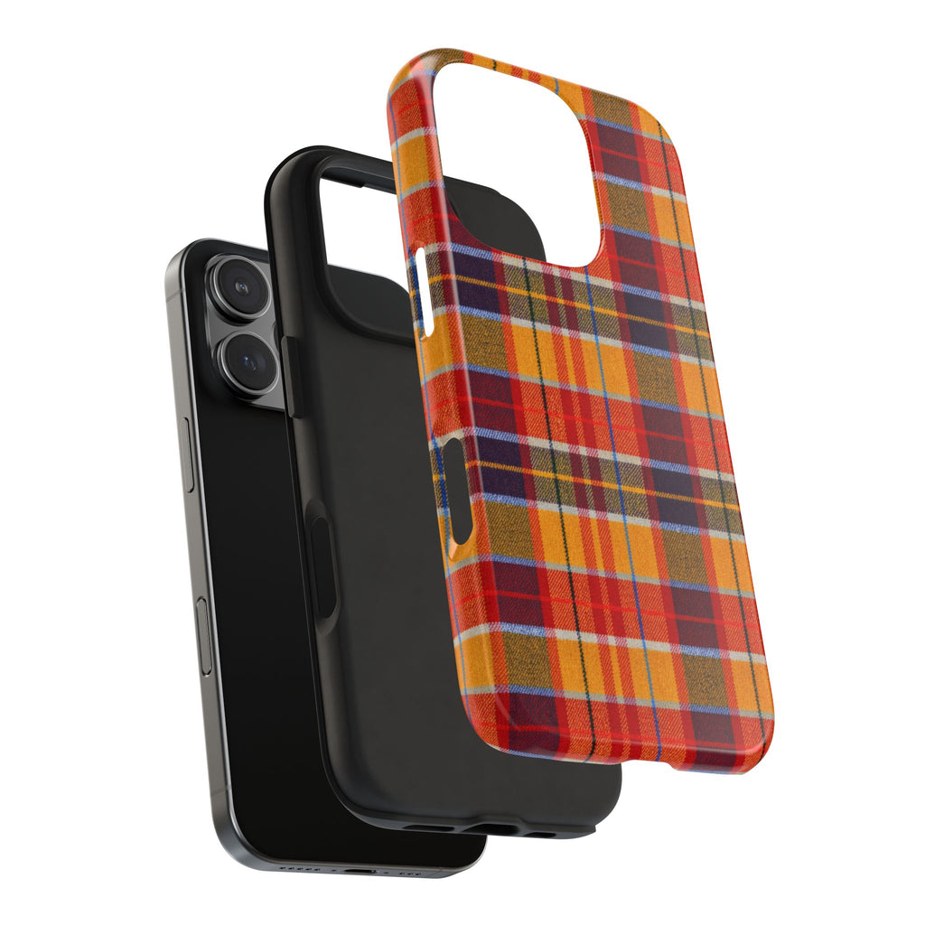 Autumn Plaid Tough Phone Case | Orange Red Yellow Plaid