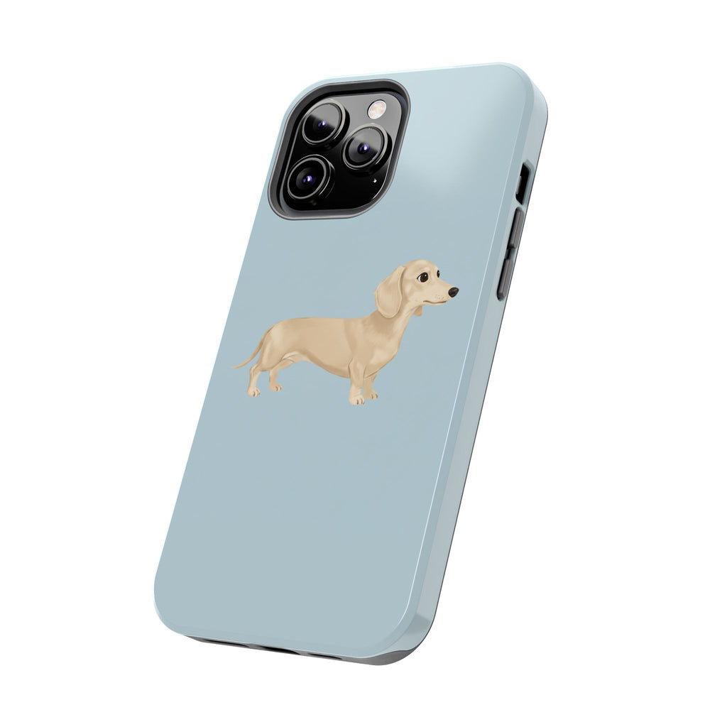 Tough Phone Cases, Dachshund Dog Blue Protective Cover, Strong Phone Shell, Rugged Device Case, Hard Smartphone Sleeve, Resilient Mobile