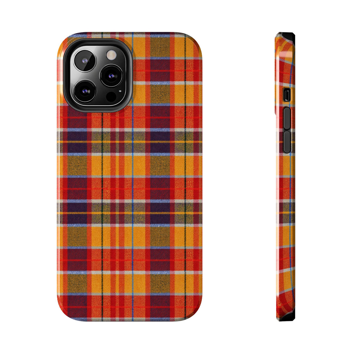 Autumn Plaid Tough Phone Case | Orange Red Yellow Plaid