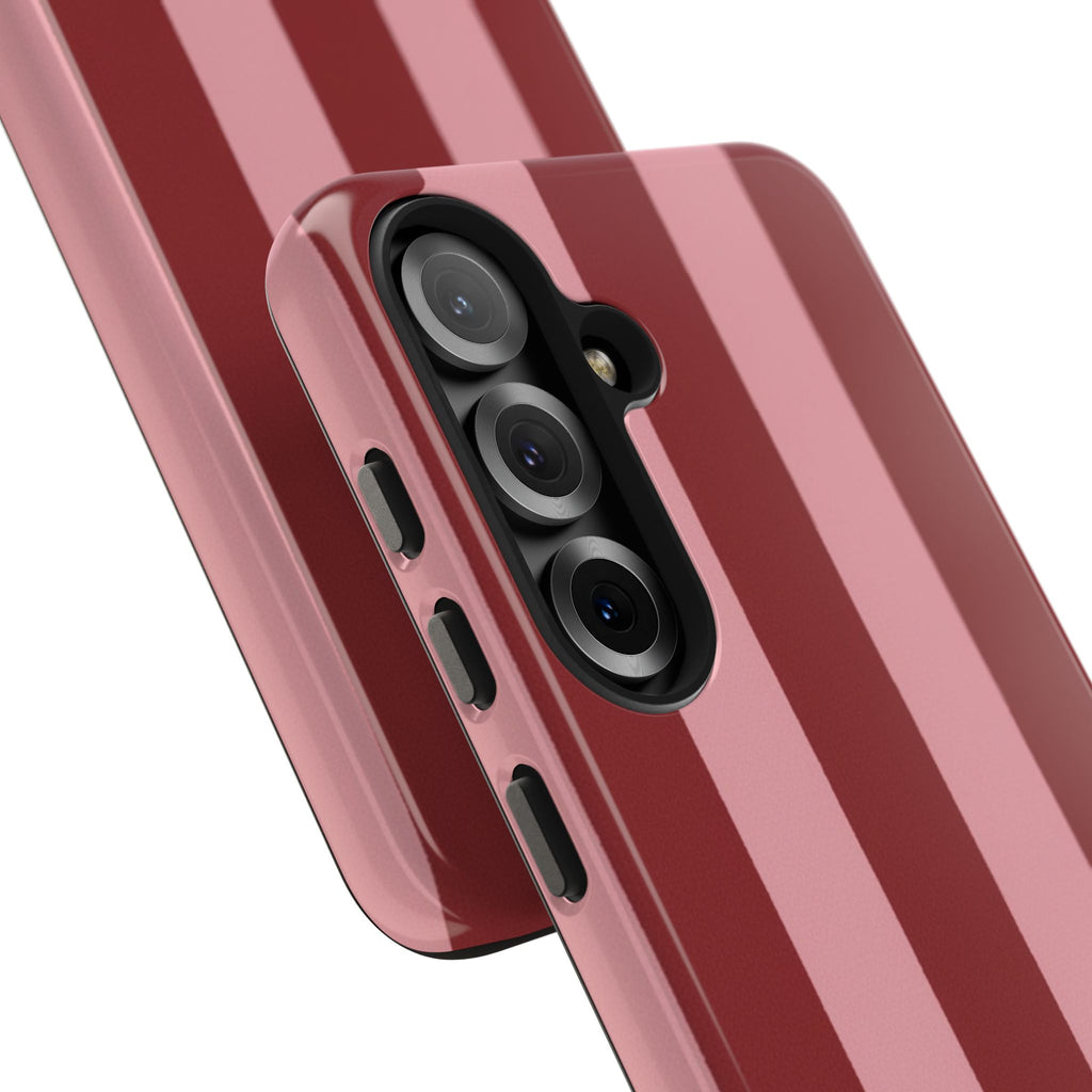 Striped Burgundy & Blush Phone Case