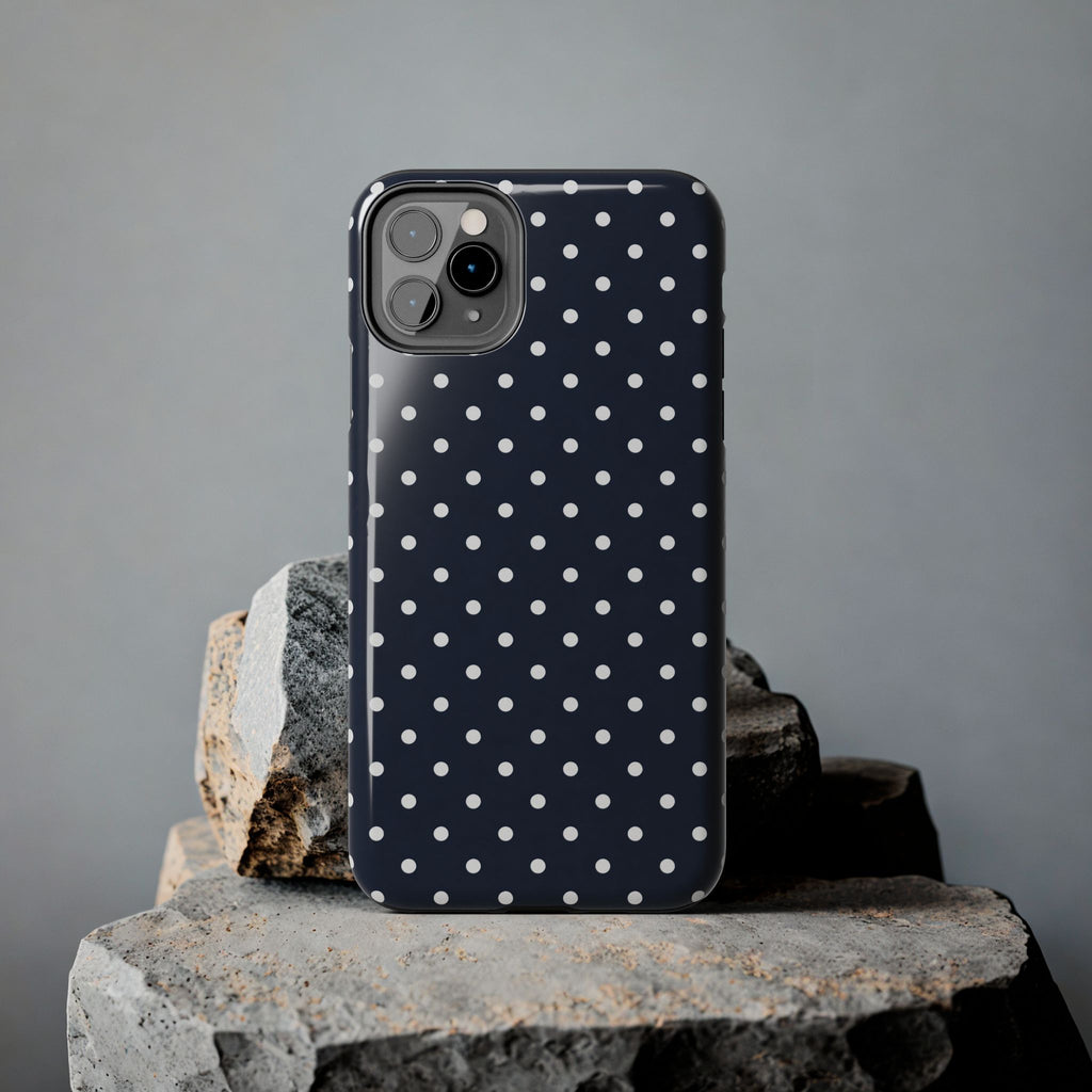 Navy Polka Dot Phone Case