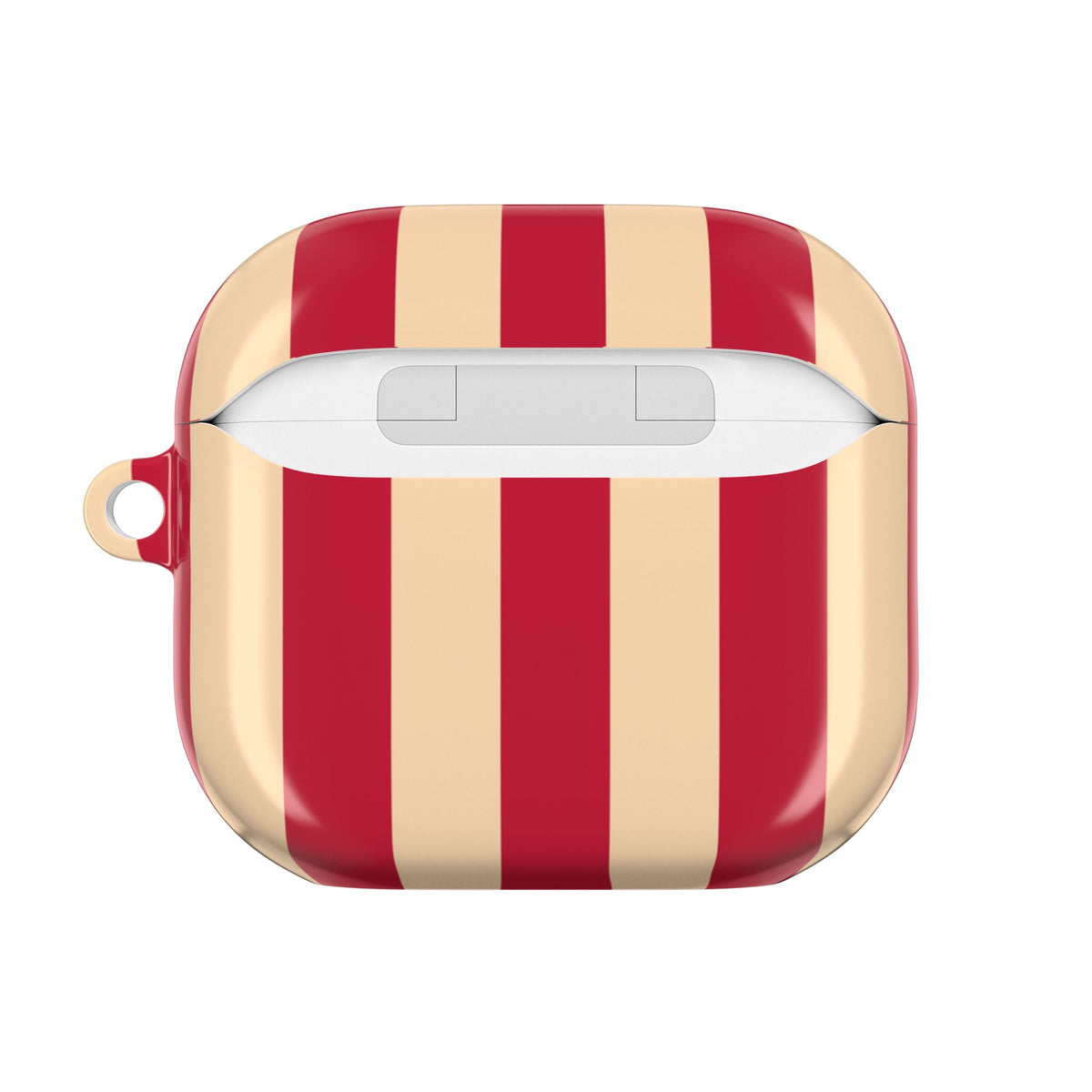 Red and Cream Stripe AirPod Case