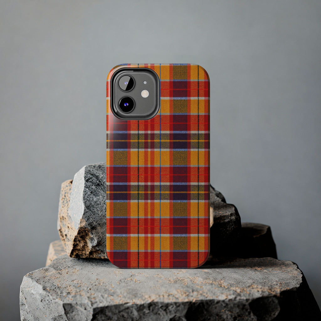 Autumn Plaid Tough Phone Case | Orange Red Yellow Plaid