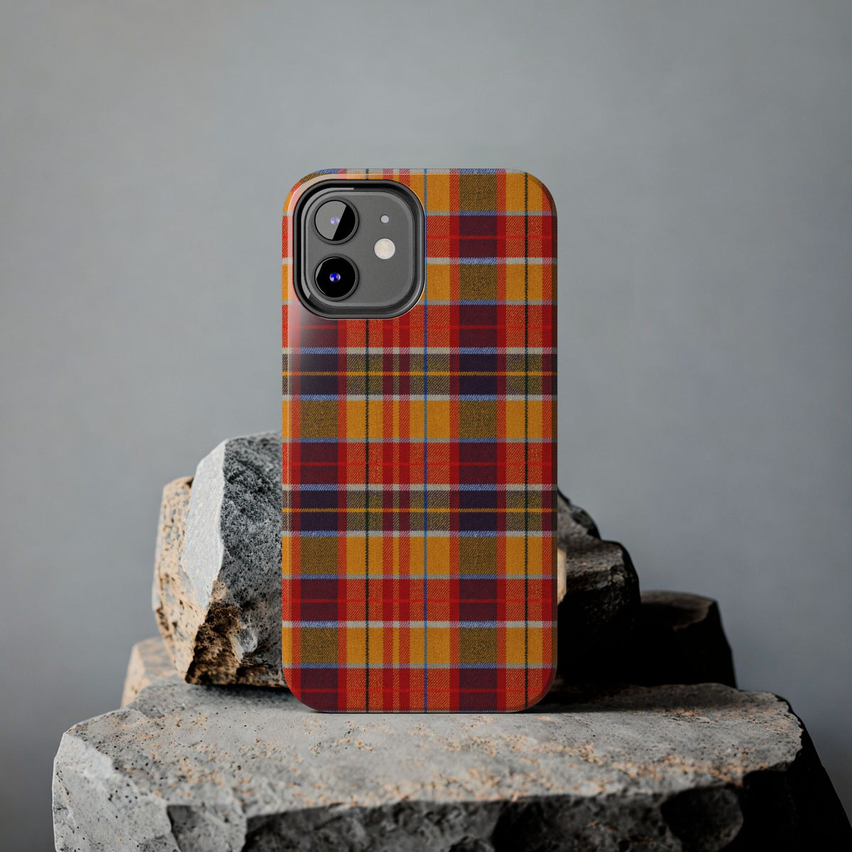Autumn Plaid Tough Phone Case | Orange Red Yellow Plaid