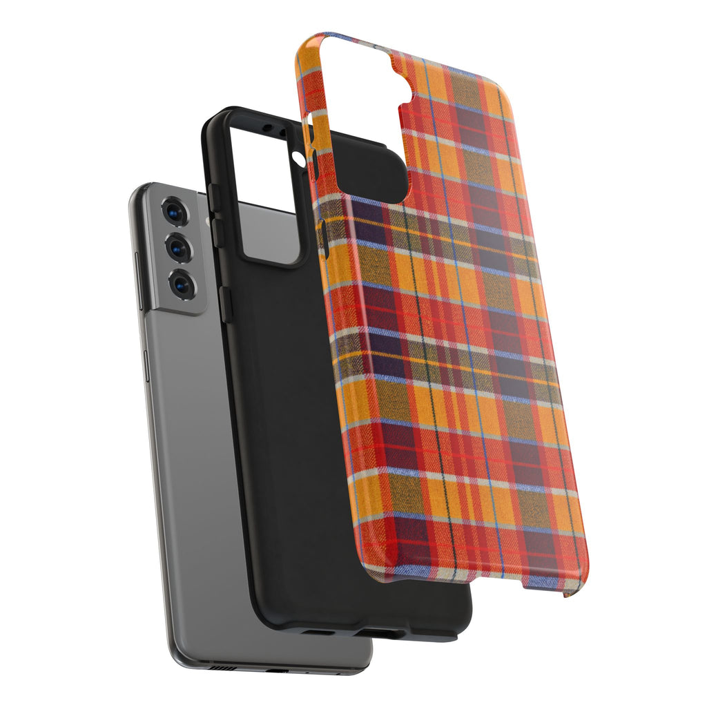 Autumn Plaid Tough Phone Case | Orange Red Yellow Plaid