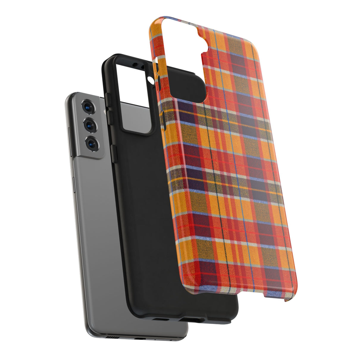 Autumn Plaid Tough Phone Case | Orange Red Yellow Plaid