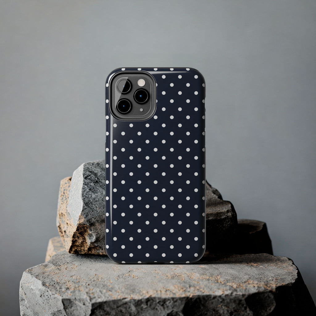 Navy Polka Dot Phone Case