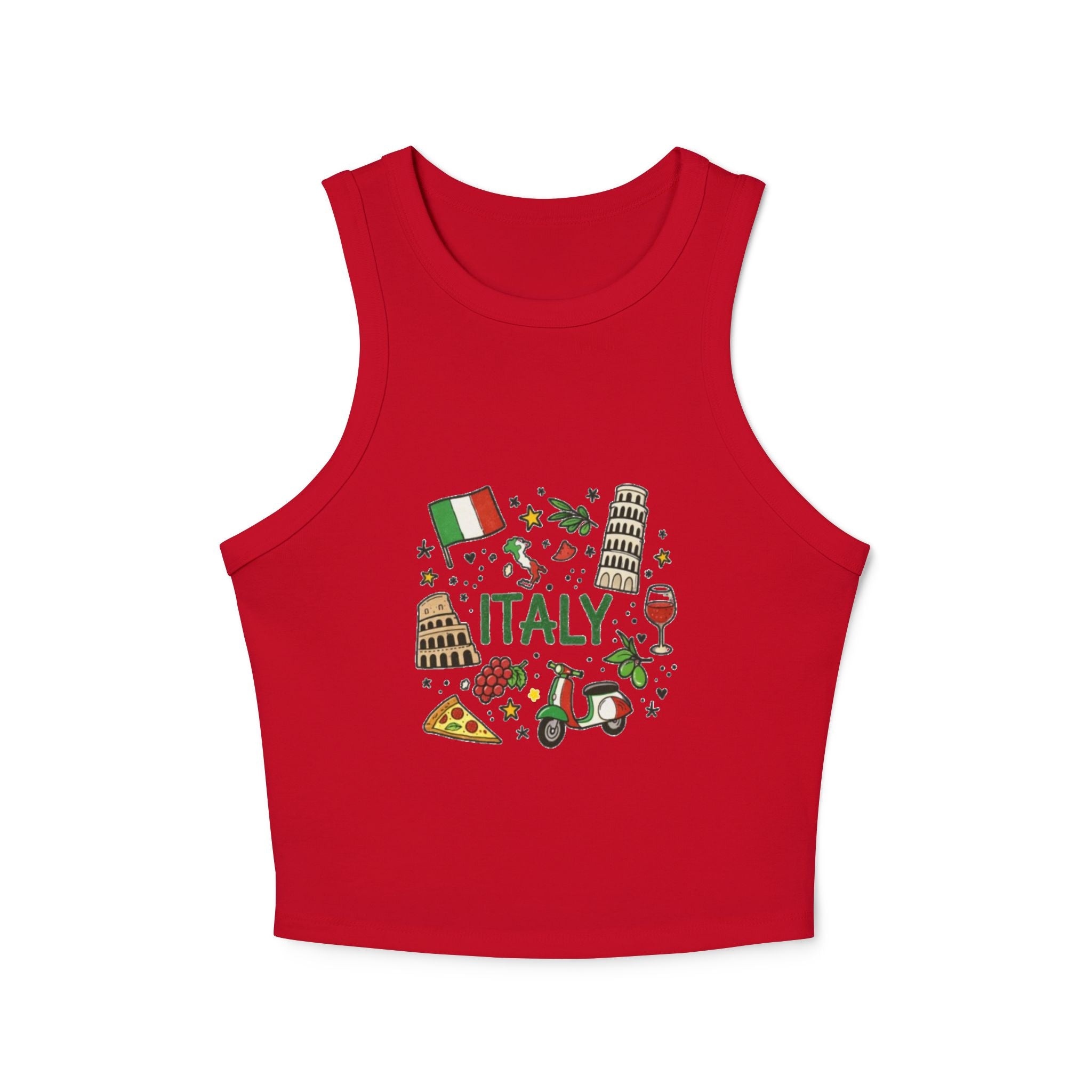 Italy Icons Tank Top | Leaning Tower, Pizza, Vespa, Flag