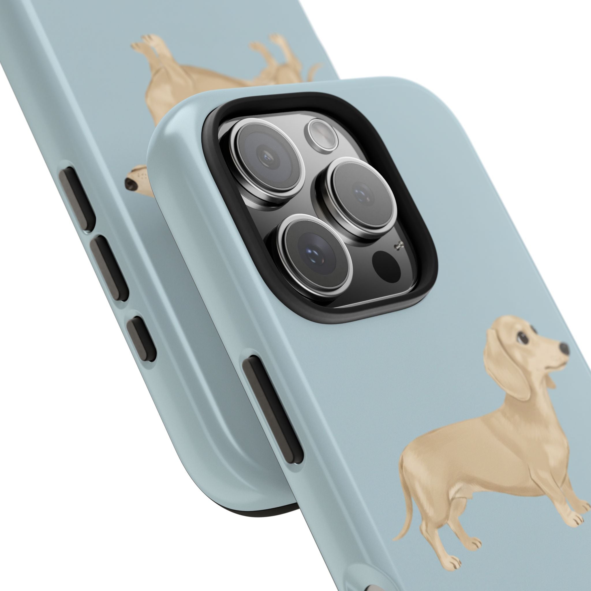 Tough Phone Cases, Dachshund Dog Blue Protective Cover, Strong Phone Shell, Rugged Device Case, Hard Smartphone Sleeve, Resilient Mobile