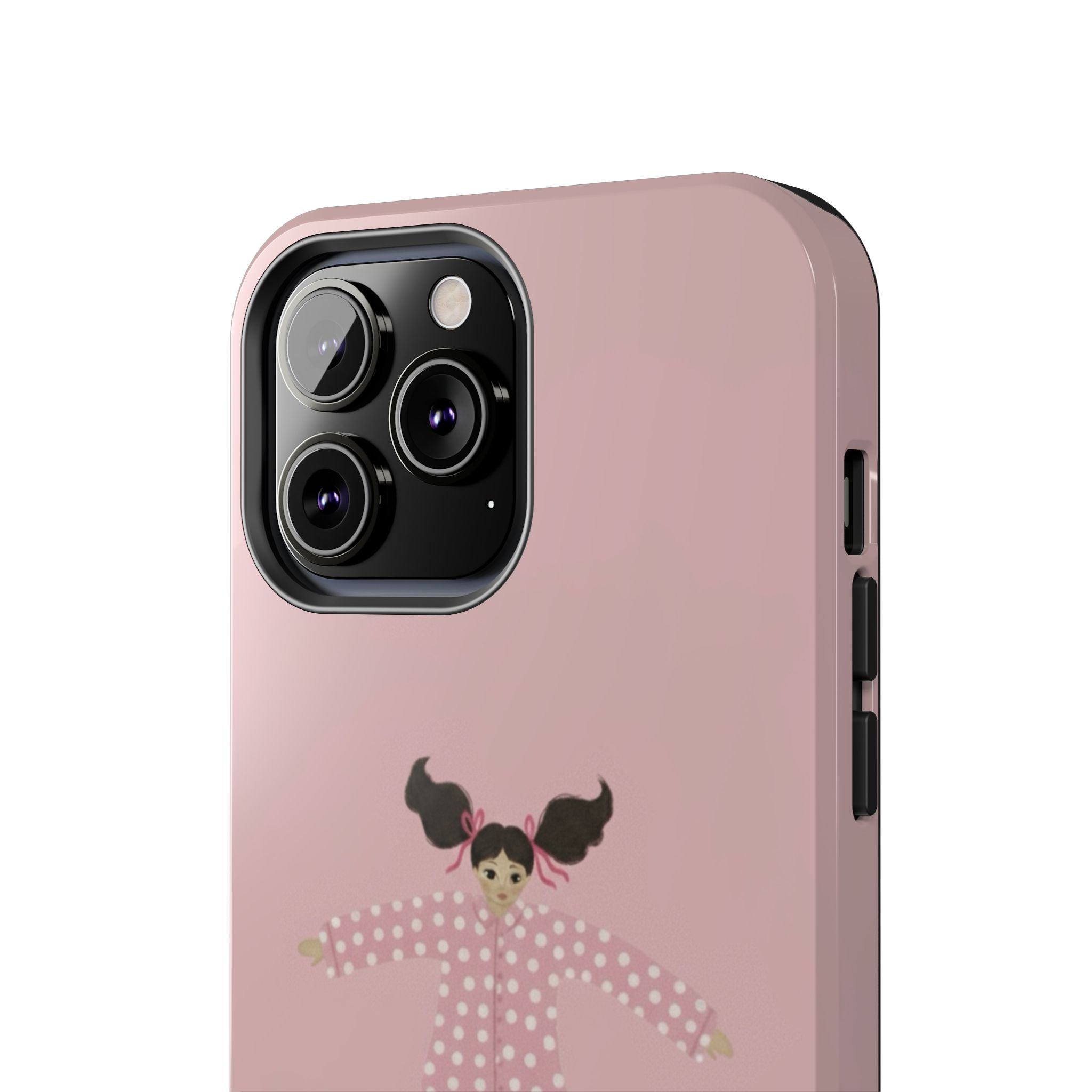 Pink Girl Drawing Tough Phone Case, Cute Protective Cover, Stylish Phone Accessories, Customizable Phone Case, Trendy Cell Phone Case